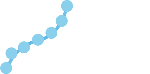 Circles connected by a line to represent a polymer chain